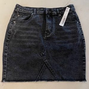 Black Jean Mini Skirt